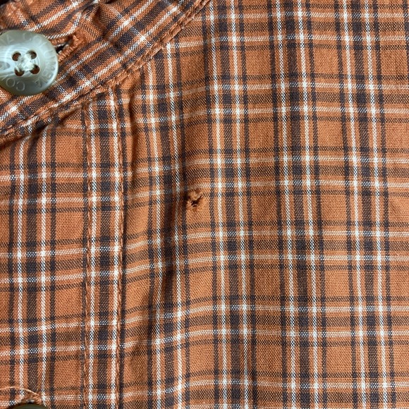 Columbia Shirt Men Large Orange Plaid Button Down Long Sleeve Pocket Preppy READ - Picture 7 of 16